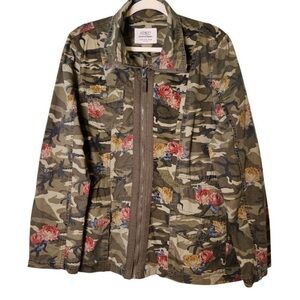 ❤️ Ashley by 26 International - Green Camo Floral Utility Jacket - XL